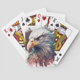Eagle Portrait Tiermalerei Natur im Freien Spielkarten