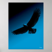 Eagle Poster - Black Silhouette on Blue Sky (Vorne)