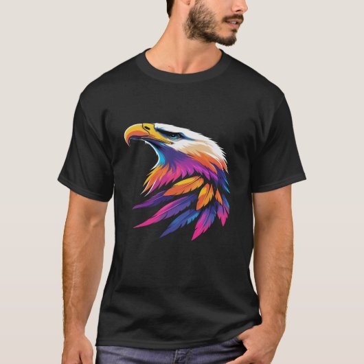Eagle Print T - Shirt, Bird Lover T - Shirt (Vorderseite)