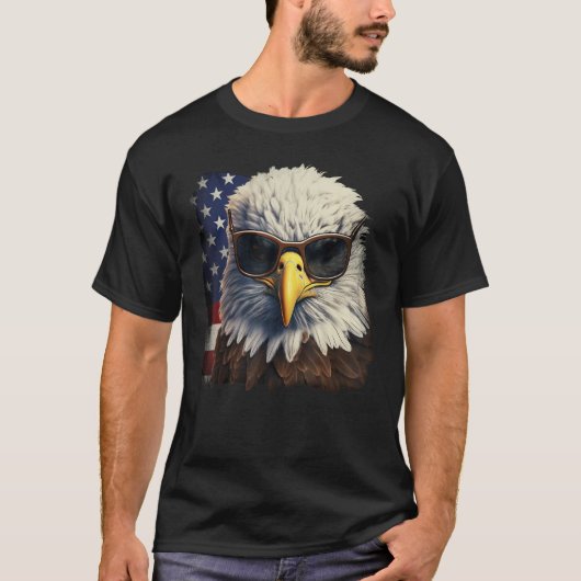 Eagle Proud Patriotic American US Flag 4th Of July T-Shirt (Vorderseite)