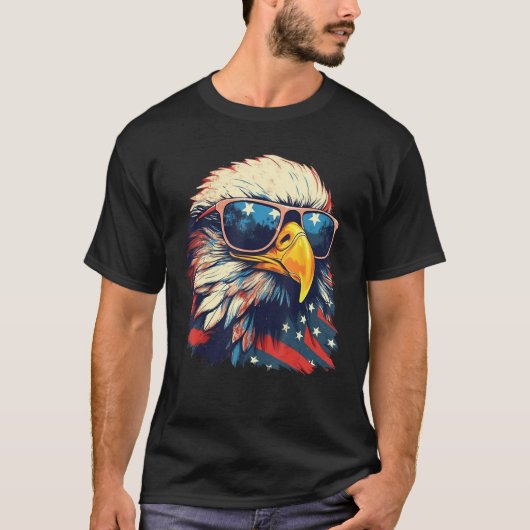 Eagle Proud Patriotic American US Flag 4th Of July T-Shirt (Vorderseite)