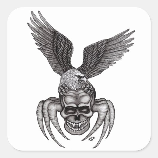 Eagle Quadratischer Aufkleber (Vorderseite)