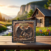 Eagle Rabbit Friendship Mountain Quadratische Wanduhr