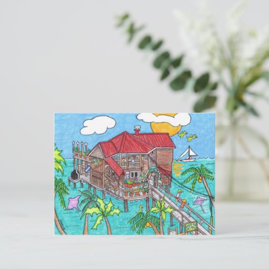 Eagle Rays Bar and Grill Postkarte (Stehend Vorderseite)