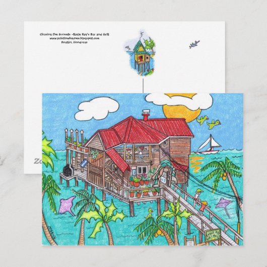 Eagle Rays Bar and Grill Postkarte (Vorne/Hinten)