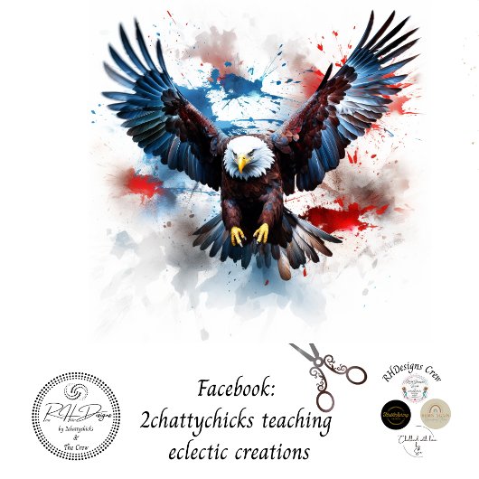 Eagle Red White Blue Decoupage Seidenpapier