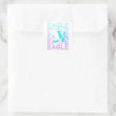 Eagle Retro Quadratischer Aufkleber (Tasche)