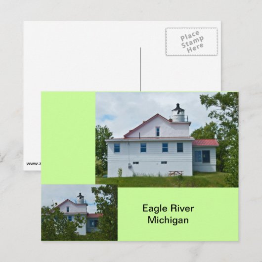 Eagle River Michigan Postkarte (Vorne/Hinten)