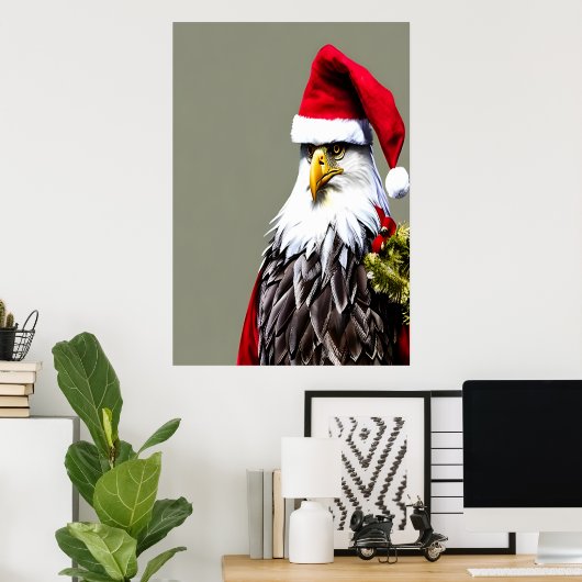Eagle Santa Claus | AI Art Poster (Heimbüro)