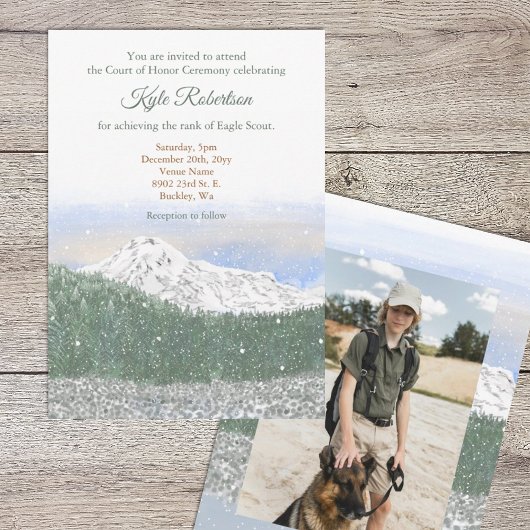 Eagle Scout, Court of Honor, Mt. Rainier Einladung