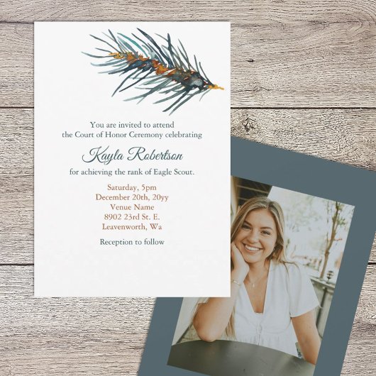 Eagle Scout, Court of Honor, Pine Needles Einladung