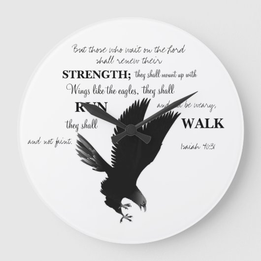 Eagle Scripture Clock Große Wanduhr (Vorderseite)