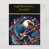 Eagle Shred Guitar in Neon Glow Postkarte (Vorderseite)