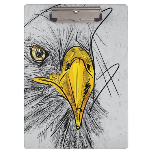 Eagle Sketch Face Wall Art Klemmbrett (Vorderseite)