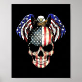Eagle Skull American Flag Poster (Vorne)