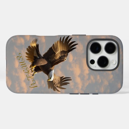 Eagle Sky Phone Case with Custom Name (Rückseite (Horizontal))
