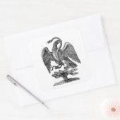 Eagle Snake Cactus Americana Patriotic Art Quadratischer Aufkleber (Umschlag)