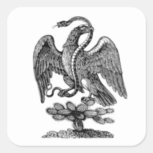 Eagle Snake Cactus Americana Patriotic Art Quadratischer Aufkleber