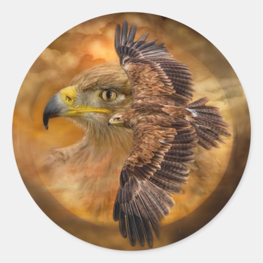 Eagle-Spirit des Wind Art Sticker (Vorderseite)