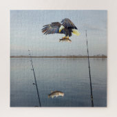 Eagle Stealing Bass Fishing Puzzle (Vertikal)