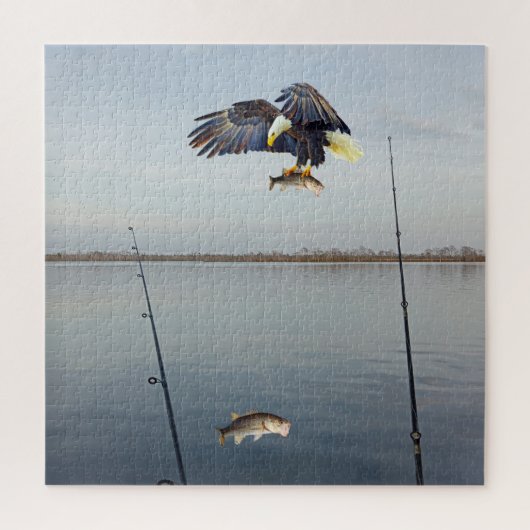 Eagle Stealing Bass Fishing Puzzle (Vertikal)