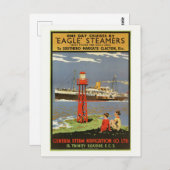 Eagle Steamers UK Vintage Poster 1935 Postkarte (Vorne/Hinten)
