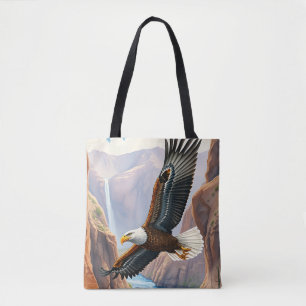 Eagle steigt über Canyon und Fluss Tasche