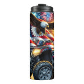 Eagle steigt über dem Patriotischen ATV Display Thermosbecher (Vorderseite)