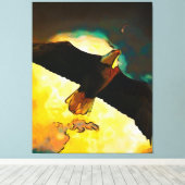 Eagle Storm - Fliegender Adler Fantasy Art Leinwanddruck (Insitu (Holzboden))