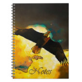 Eagle Storm - Fliegender Adler Fantasy Art Notizblock (Vorderseite)