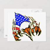 Eagle Tearout W/ American Flag Tattoo Postkarte (Vorne/Hinten)