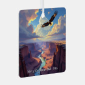 Eagle Themed Personalized Christmas Ornament Aus Metall (Vorderseite Rechts)