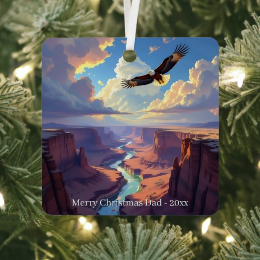 Eagle Themed Personalized Christmas Ornament Aus Metall (InSitu)