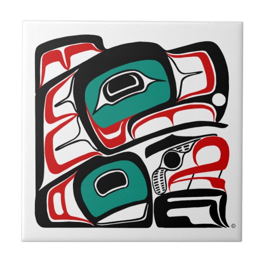 Eagle Tile - NW Coast Native American Style Fliese (Vorderseite)