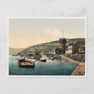 Eagle Tower und Niederwald, Rudesheim, Rhein, Postkarte