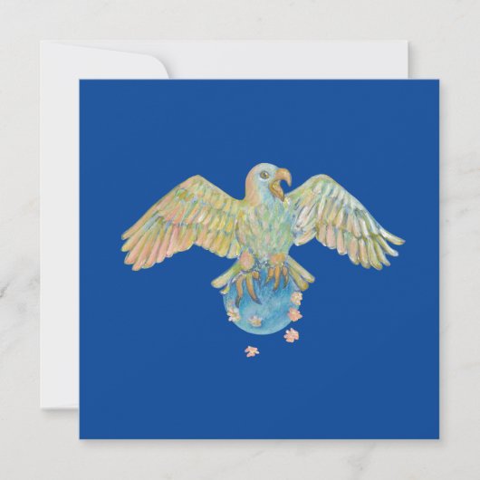 Eagle trägt Earth Deep Blue Feiertagskarte (Vorderseite)