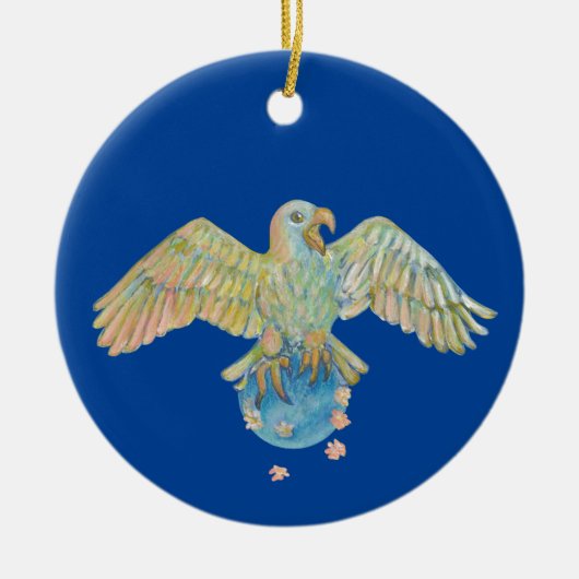 Eagle trägt Earth Deep Blue Keramik Ornament (Vorne)