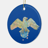 Eagle trägt Earth Deep Blue Keramik Ornament (Links)