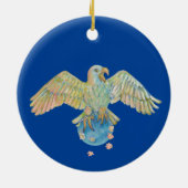 Eagle trägt Earth Deep Blue Keramik Ornament (Hinten)
