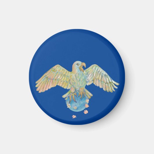 Eagle trägt Earth Deep Blue Magnet (Vorne)