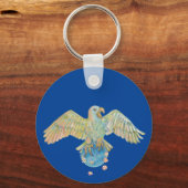 Eagle trägt Earth Deep Blue Schlüsselanhänger (Vorderseite)