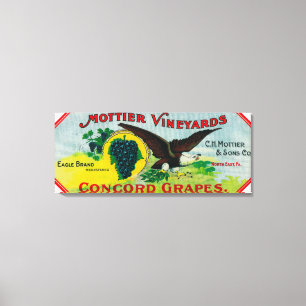 Eagle-Trauben LabelNorth Ost, PA Leinwanddruck