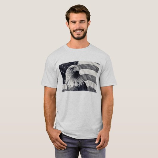 Eagle u. Flaggen-T-Shirt T-Shirt (Vorne ganz)