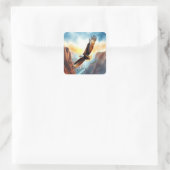 Eagle über Canyon Quadratischer Aufkleber (Tasche)