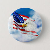 Eagle und amerikanische Flagge Button (Vorderseite)