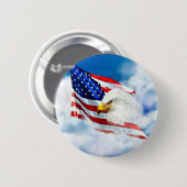 Eagle und amerikanische Flagge Button (Vorne & Hinten)