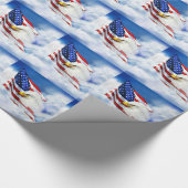 Eagle und amerikanische Flagge Geschenkpapier (Ecke)