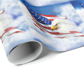 Eagle und amerikanische Flagge Geschenkpapier (Rolleneckpunkt)