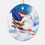 Eagle und amerikanische Flagge Keramikornament (Links)