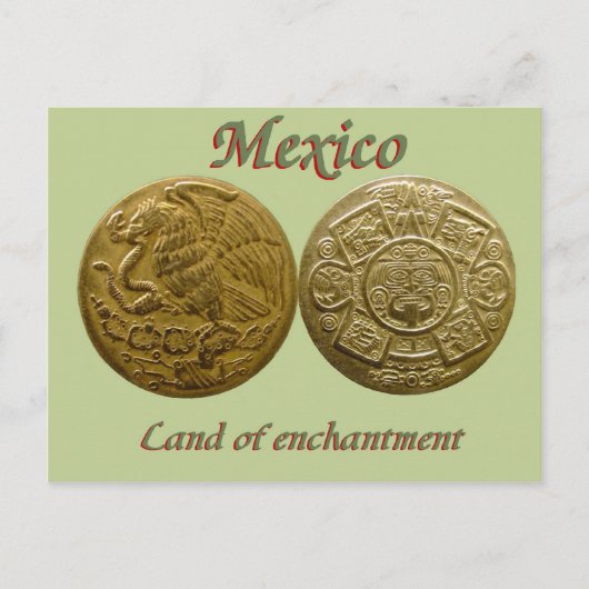 Eagle und Aztec-Sonnenkarte Postkarte (Vorderseite)